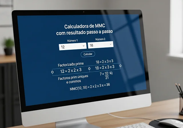Calculadora de MMC com resultado passo a passo