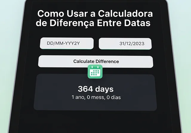 Como Usar a Calculadora de Diferença Entre Datas