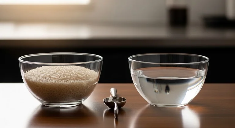 O que é a proporção de arroz e água?