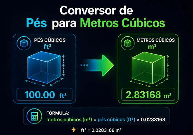 Conversor de Pés para Metros Cúbicos