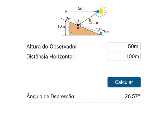 Calculadora de Ângulo de Depressão