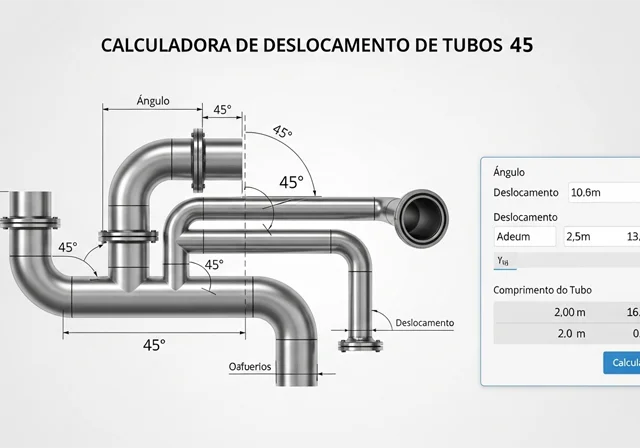 Calculadora de Deslocamento de Tubos 45