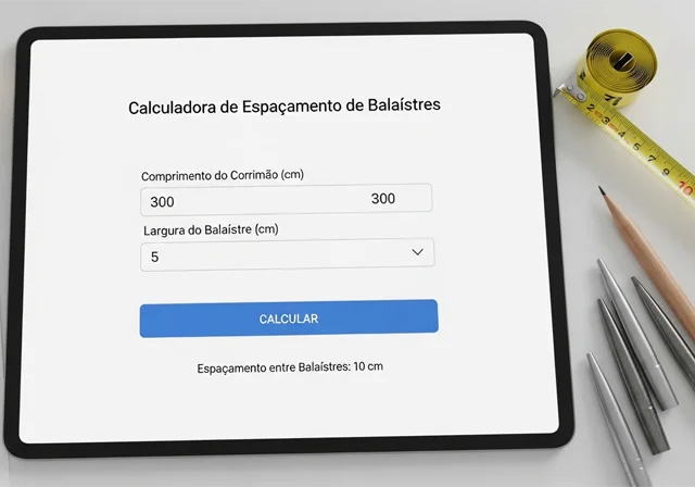 Calculadora de Espaçamento de Balaústres
