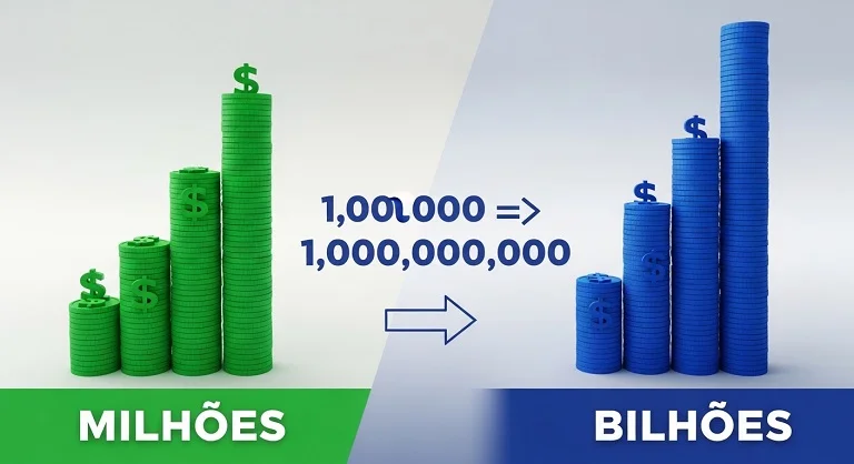Como converter milhões para bilhões